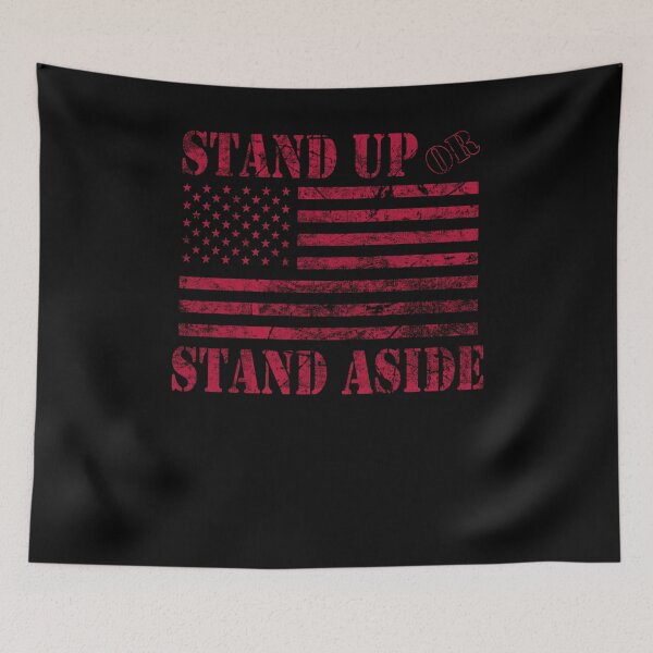 Item preview, American Military USA Flag Stand Up or Stand Aside Red designed and sold by KNUXX Shop.