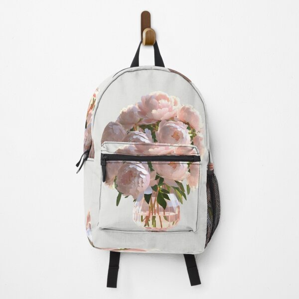 Item preview, pink blush flower Peonies in vase – 3D look Elegant Sticker designed and sold by Rainbow Paws Garden.
