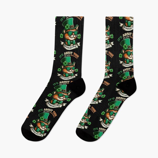 Item preview, St Patricks Day Cat It's About Time For some Shenanigans   designed and sold by DarekShop.