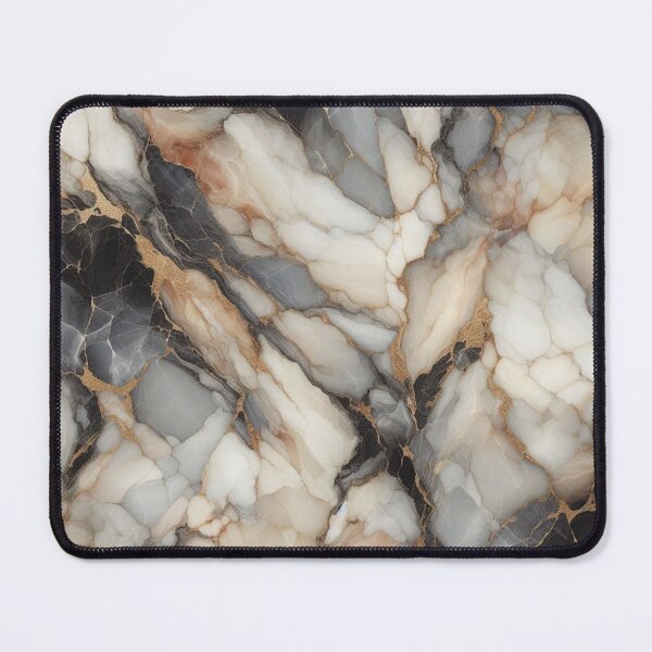 Item preview, Charcoal Black, Grey and Creme White Calacatta Quartz designed and sold by Stageless Designs.