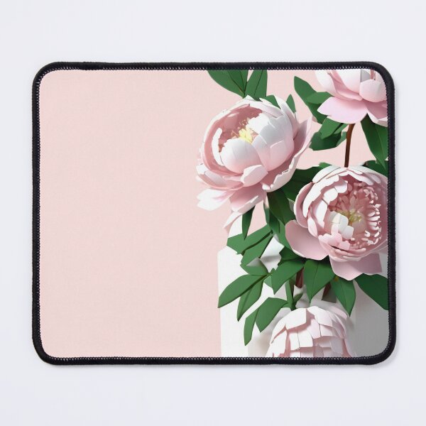 Item preview, white pink blush flower Peonies in vase – 3D look effect sticker designed and sold by Rainbow Paws Garden.