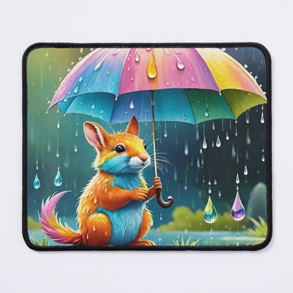 Item preview, Georgina rodent with umbrella designed and sold by KWGD - Kelly Woodward Graphic Designer.