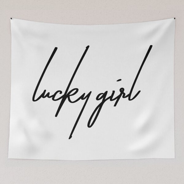 Item preview, Sarcastic "LUCKY GIRL" Quote Typography Design designed and sold by ReggieDior.