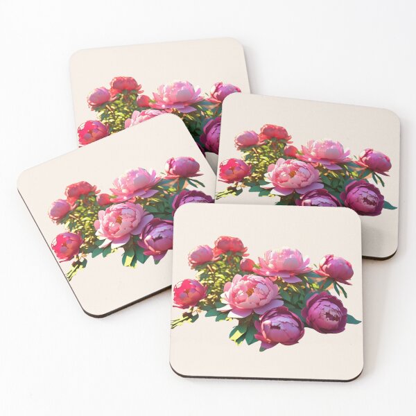 Item preview, pink flower Peonies – 3D look effect sticker designed and sold by Rainbow Paws Garden.