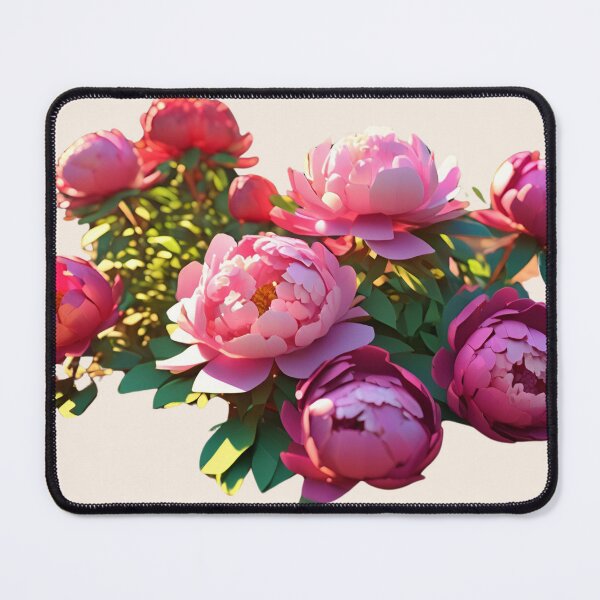 Item preview, pink flower Peonies – 3D look effect sticker designed and sold by Rainbow Paws Garden.