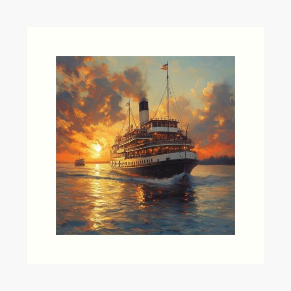 Item preview, Steamboat Mississippi River paddle steamer # III  landscape designed and sold by JanChryzostom.
