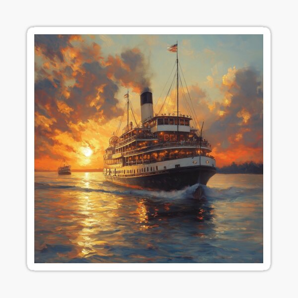 Item preview, Steamboat Mississippi River paddle steamer # III  landscape designed and sold by JanChryzostom.