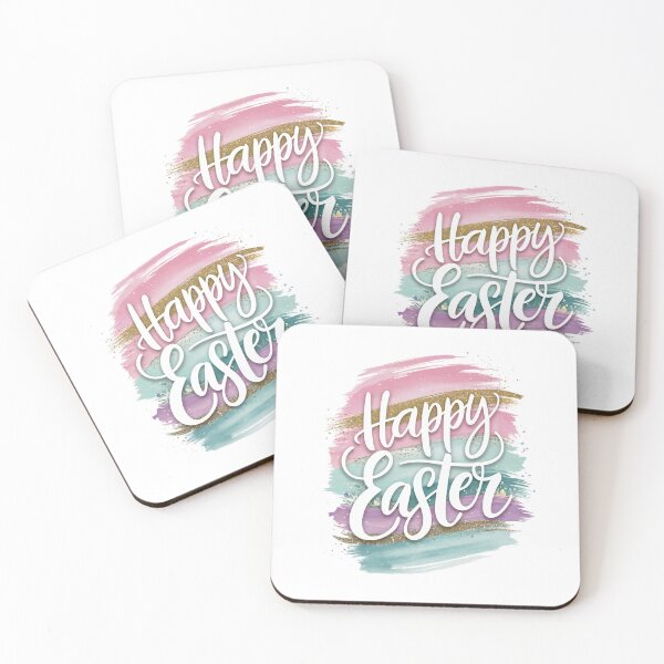 Item preview, Pastel Glitter Happy Easter Brush Stroke Spring Aesthetic  designed and sold by Cristina Galerina.