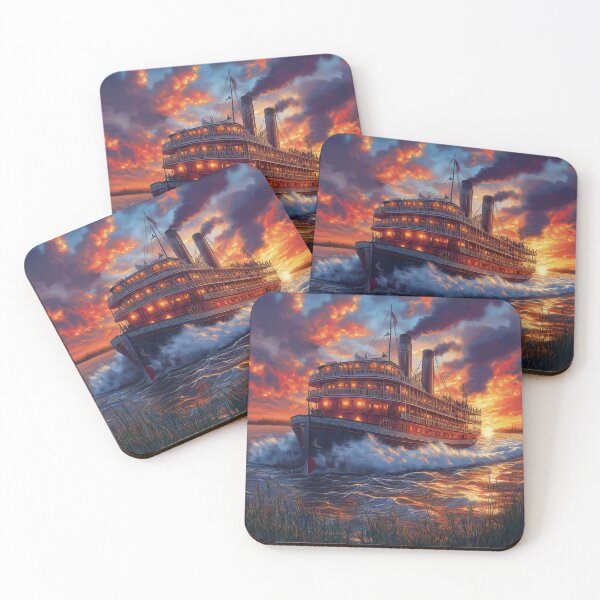 Item preview,  Steamboat Mississippi River paddle steamer # IV  landscape designed and sold by JanChryzostom.