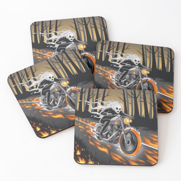 Item preview, The Ghost Rider rushes down the road in flames. designed and sold by Lilashakti ⭐️ ⭐️ ⭐️ ⭐️ ⭐️.
