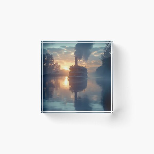 Item preview, Steamboat Mississippi River paddle steamer # V  landscape designed and sold by JanChryzostom.