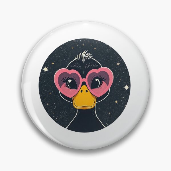 Item preview, duckling with big eyelashes and heart glasses designed and sold by forever whimsy.