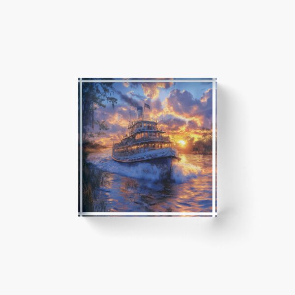 Item preview, Steamboat Mississippi River paddle steamer # VI  landscape designed and sold by JanChryzostom.