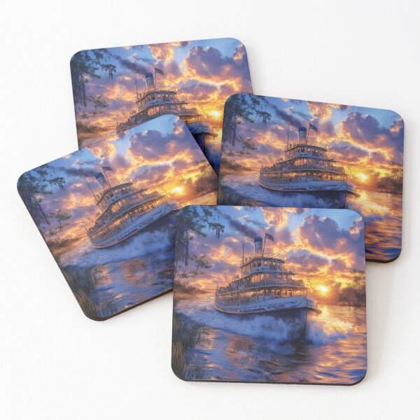 Item preview, Steamboat Mississippi River paddle steamer # VI  landscape designed and sold by JanChryzostom.