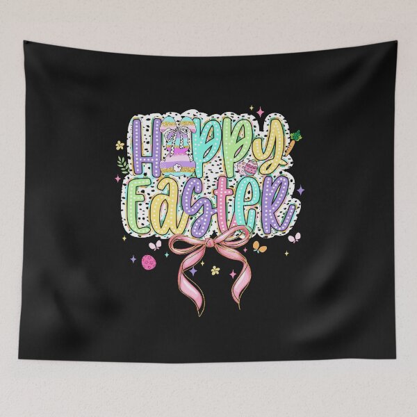 Item preview, Happy Easter Bunny Coquette Bow Brushstroke Easter Girl Kids designed and sold by TalalosART.