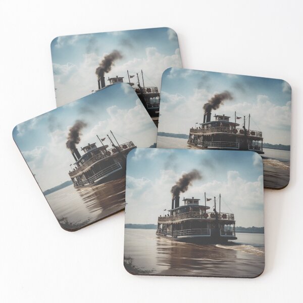 Item preview, Steamboat Mississippi River paddle steamer # VII  landscape designed and sold by JanChryzostom.