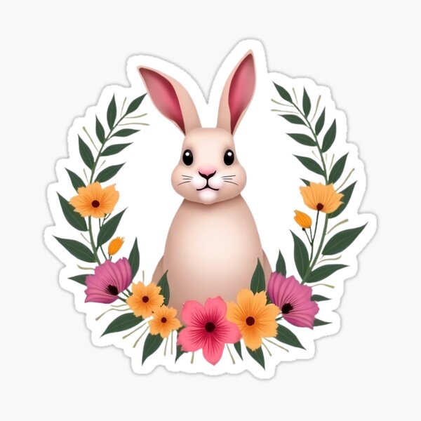 Item preview, Easter Bunny Floral designed and sold by PrintCreations9.