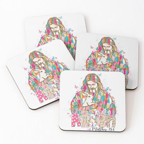 Item preview, He Is Risen Jesus Christian Cross Happy Easter Bunny Rabbit designed and sold by TalalosART.
