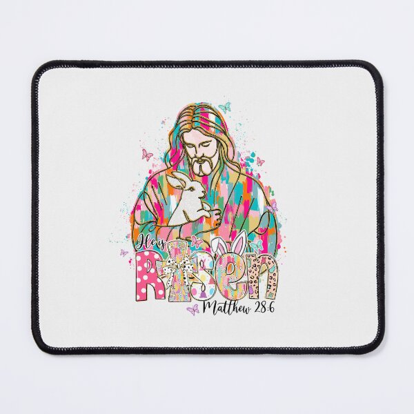 Item preview, He Is Risen Jesus Christian Cross Happy Easter Bunny Rabbit designed and sold by TalalosART.