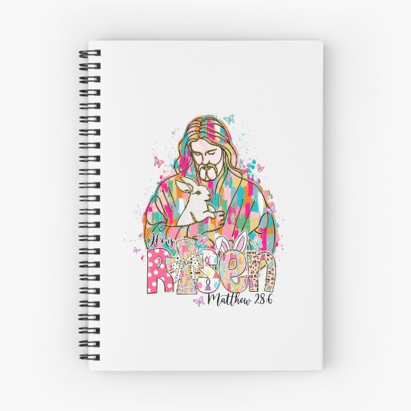 Item preview, He Is Risen Jesus Christian Cross Happy Easter Bunny Rabbit designed and sold by TalalosART.