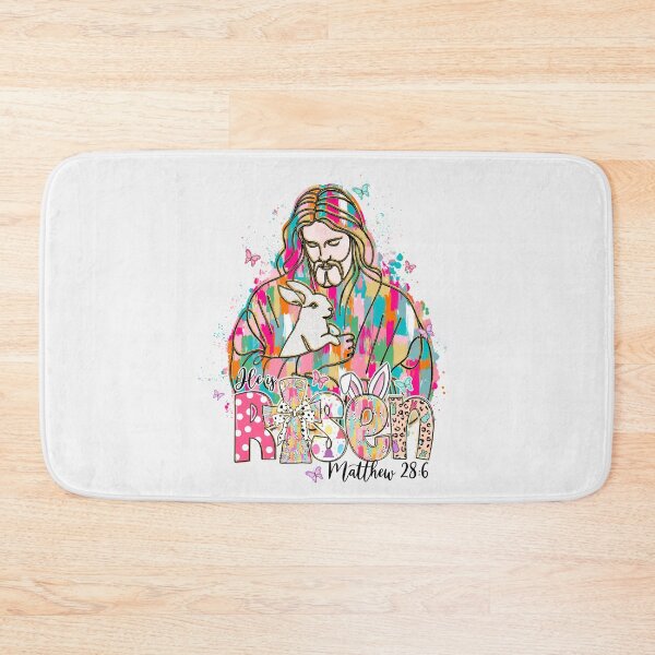 Item preview, He Is Risen Jesus Christian Cross Happy Easter Bunny Rabbit designed and sold by TalalosART.