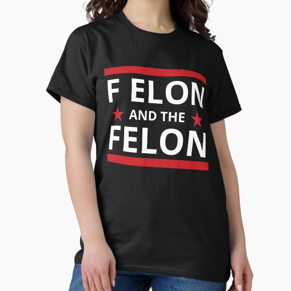 Item preview, F Elon and the Felon Tesla and Trump bumper  designed and sold by ChataMaroon.