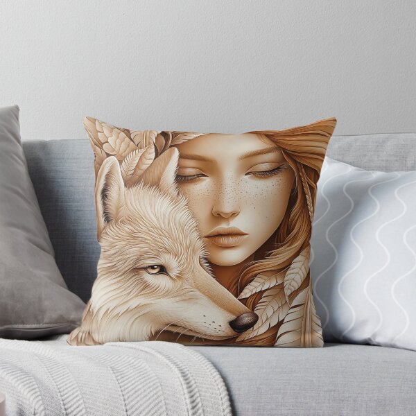Item preview, Wolf and Woman in Feathers designed and sold by PetsArt.