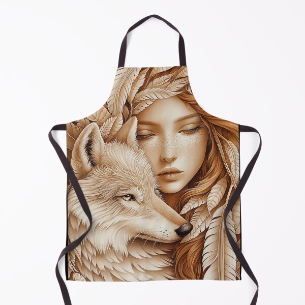 Item preview, Wolf and Woman in Feathers designed and sold by PetsArt.