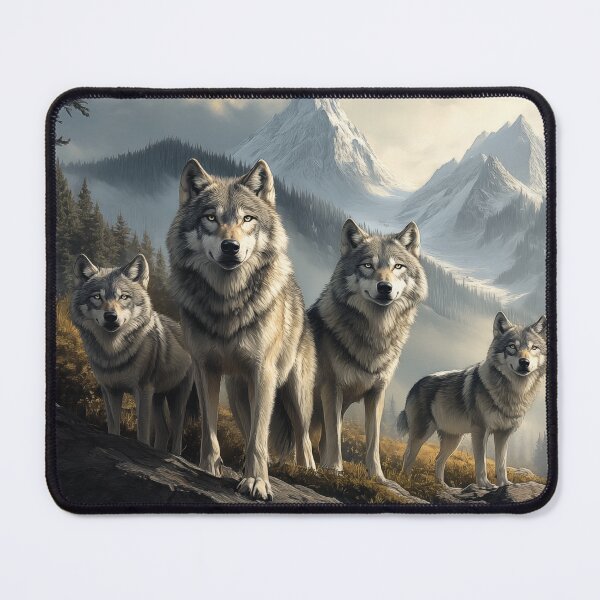 Item preview, Wolf Pack in Mountain Landscape designed and sold by PetsArt.