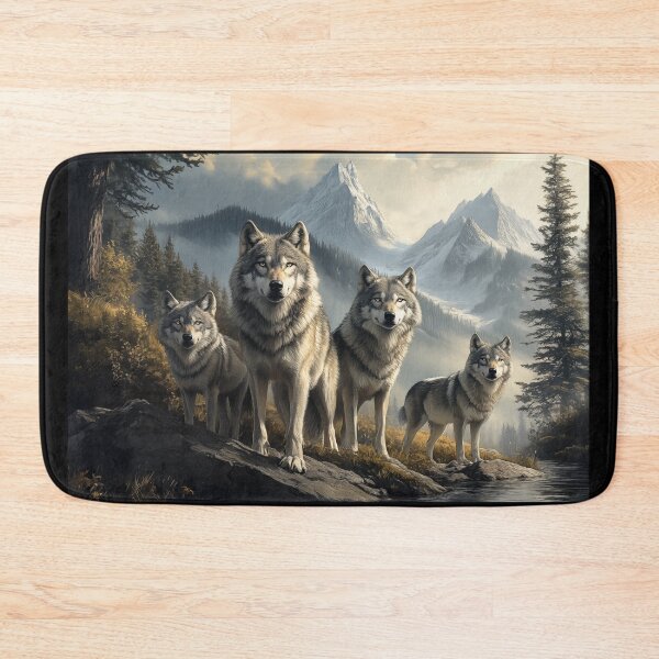 Item preview, Wolf Pack in Mountain Landscape designed and sold by PetsArt.