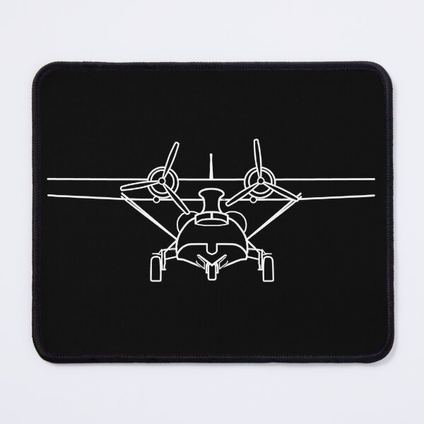 Item preview, PBY Catalina classic flying boat aircraft white outline designed and sold by soitwouldseem.