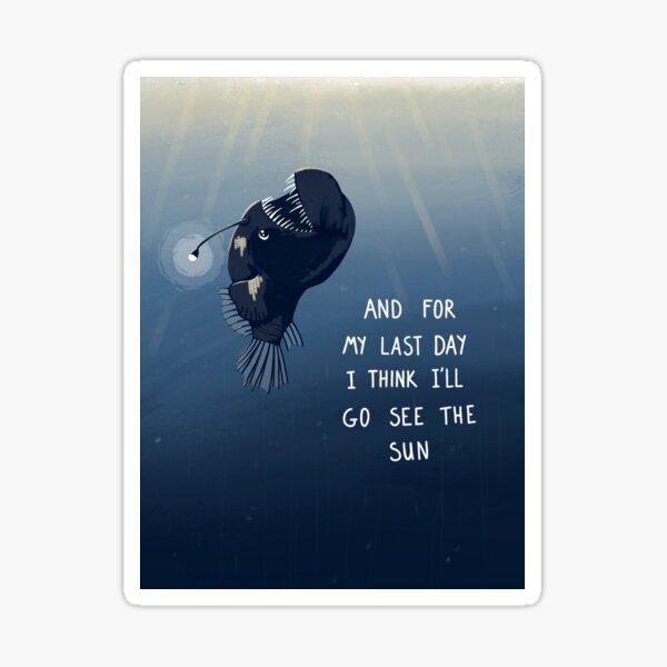 Item preview, Sad Anglerfish with Quote designed and sold by annexart.