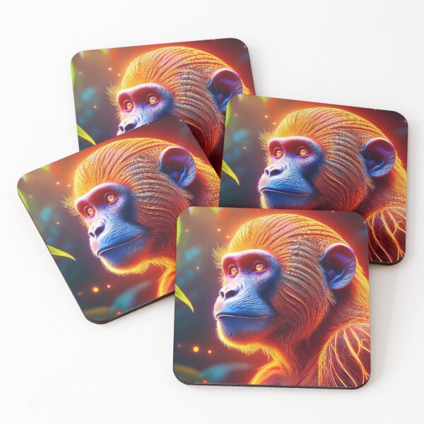 Item preview, Orange | Glowing Neon Monkey Collection | Hyperrealistic designed and sold by monkeybusiness.pt.