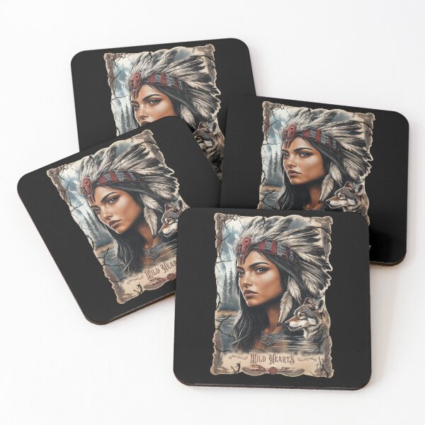 Item preview, Native American woman and wolf vintage design designed and sold by PetsArt.