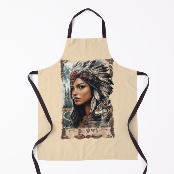 Item preview, Native American woman and wolf vintage design designed and sold by PetsArt.