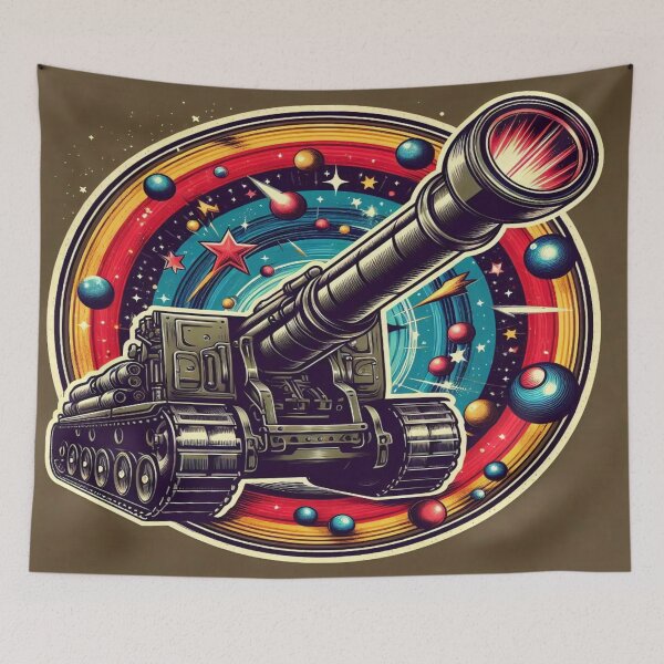 Item preview, Galactic Cannon: Vintage Power with Cosmic Vibes - Model 3 designed and sold by NeonBot_Shop.