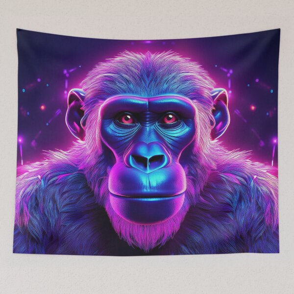 Item preview, Purple | Glowing Neon Monkey Collection | Hyperrealistic designed and sold by monkeybusiness.pt.