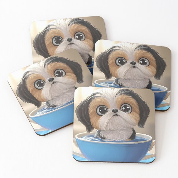 Item preview, Curious Fluffy Shih Tzu in a Teacup designed and sold by SmahiCreations.