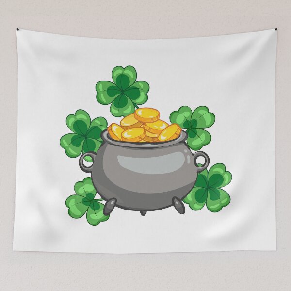 Item preview, Pot of gold coins and clovers  designed and sold by babanovaesha.
