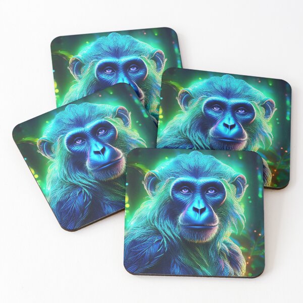 Item preview, Turquoise | Glowing Neon Monkey Collection | Hyperrealistic designed and sold by monkeybusiness.pt.