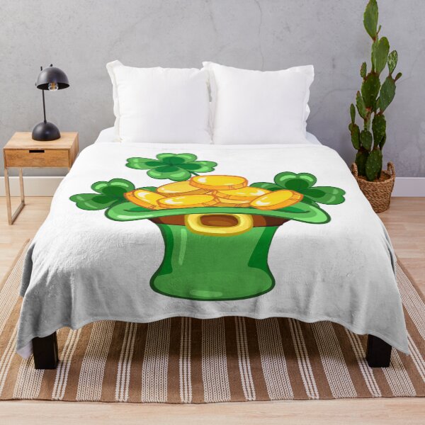 Item preview, green leprechaun hat with gold coins and clover shamrock. for st. patrick's day. designed and sold by babanovaesha.