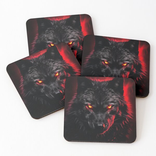 Item preview, Fenrir - Black Wolf with Red Eyes designed and sold by PetsArt.