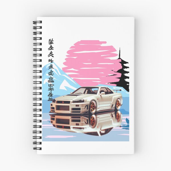 Item preview, A nissan gtr r34 in a sunset on a lake designed and sold by Merch By Adam.