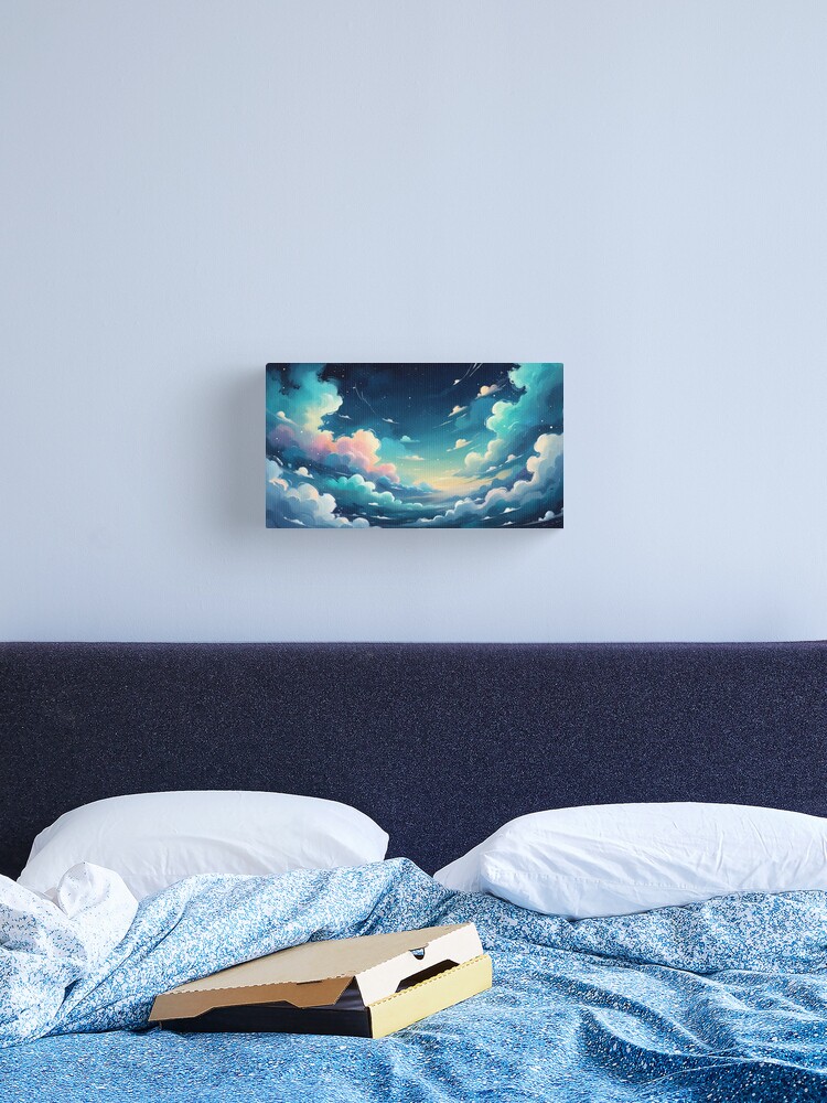 Thumbnail 2 of 3, Canvas Print, Dreamy Skyscape – Ethereal Clouds and Stars designed and sold by PixelsArtst.