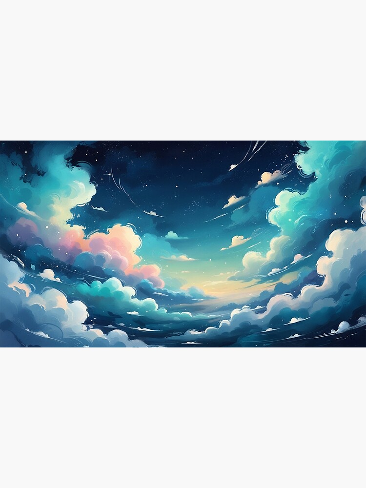 Thumbnail 3 of 3, Canvas Print, Dreamy Skyscape – Ethereal Clouds and Stars designed and sold by PixelsArtst.