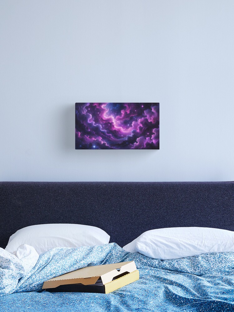 Thumbnail 2 of 3, Canvas Print, Cosmic Nebula – Purple Dreamscape designed and sold by PixelsArtst.