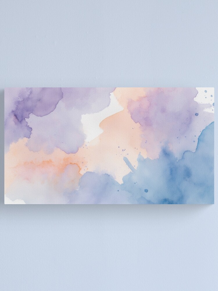 Thumbnail 1 of 3, Canvas Print, Soft Watercolor Splash – Abstract Pastel Art designed and sold by PixelsArtst.