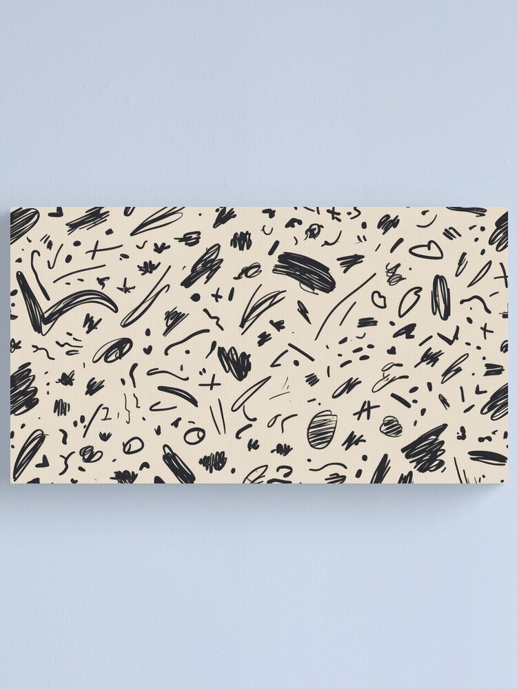Thumbnail 1 of 3, Canvas Print, Abstract Doodle Pattern – Hand-Drawn Sketch Art designed and sold by PixelsArtst.