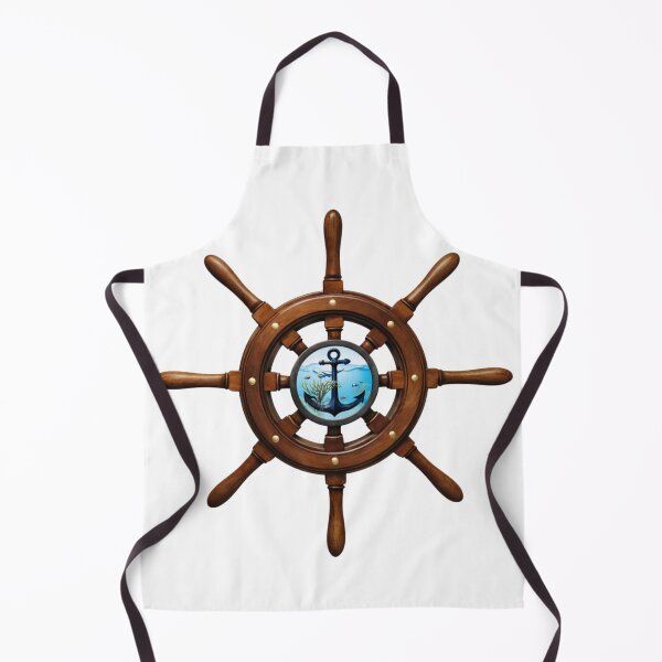 Item preview, Nautical Ship Wheel with Anchor – Underwater Ocean Art designed and sold by DscapeDesigns.