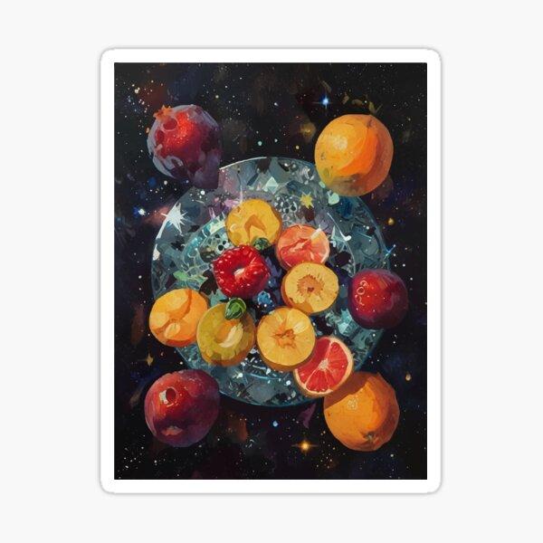 Item preview, Galactic Fruit Harmony – Cosmic Abstract Still Life designed and sold by ajurnaya.
